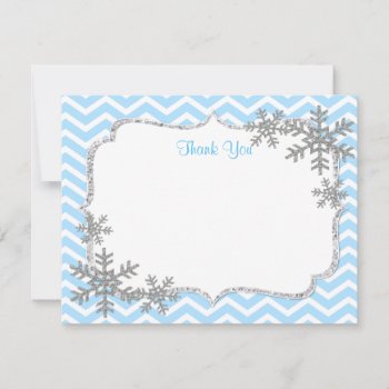 Snowflake Winter Thank You Cards by Petit_Prints at Zazzle
