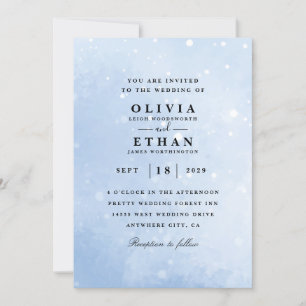 snowflake winter wedding invitations