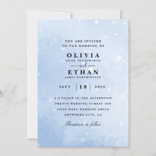 snowflake winter wedding invitations