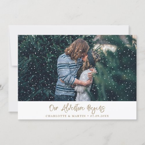 Snowflake Winter Wedding Photo Save The Date Cards