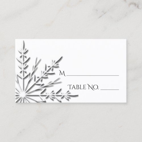 Snowflake Wedding Place Card Business Card Template