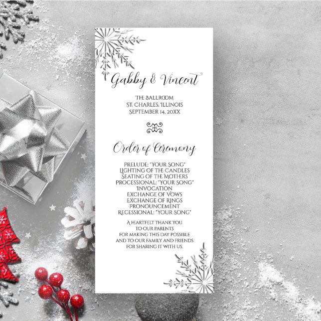 Snowflake Winter Wedding Program (Creator Uploaded)