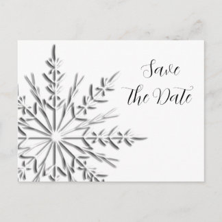 Snowflake Winter Wedding Save the Date Announcement Postcard