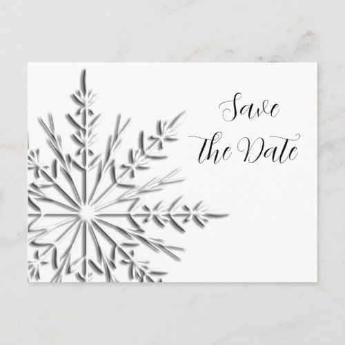 Snowflake Winter Wedding Save the Date Announcement Postcard