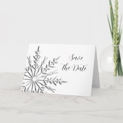 Snowflake Winter Wedding Save the Date Card