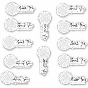 Snowflake Winter Wedding Thank You Set Sticker
