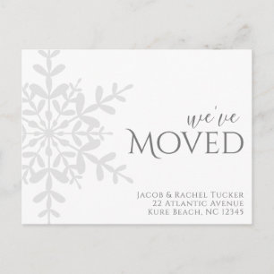 Snowflake Winter We've Moved Moving Announcement Postcard