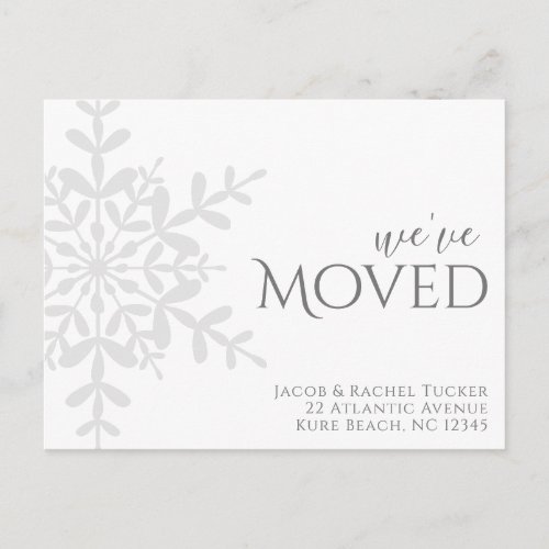 Snowflake Winter Weve Moved Moving Announcement Postcard