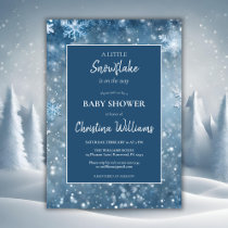 Snowflake Winter Wonderland Blue Baby Shower Invitation