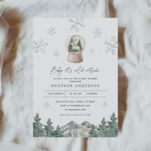 Snowflake Winter Wonderland Winter Baby Shower Invitation