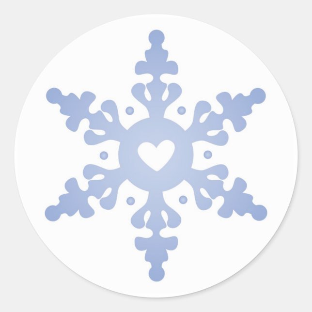 Snowflake with heart center sticker (Front)