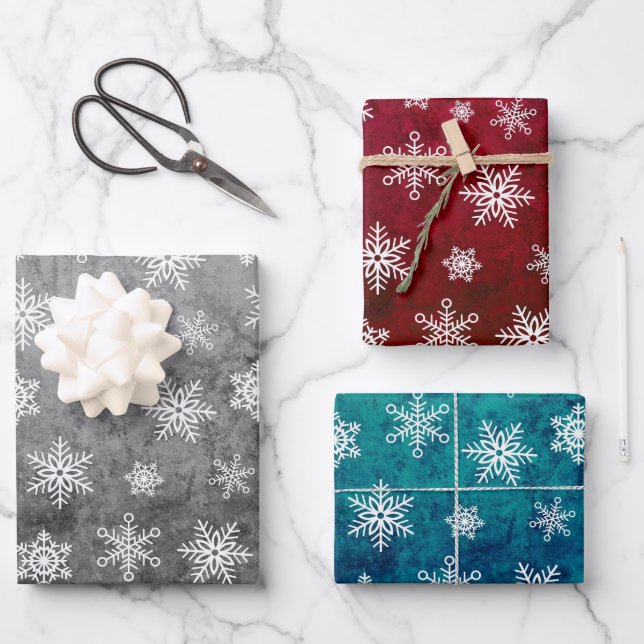 Snowflake Wrapping Paper - Bright Color Christmas (Front)