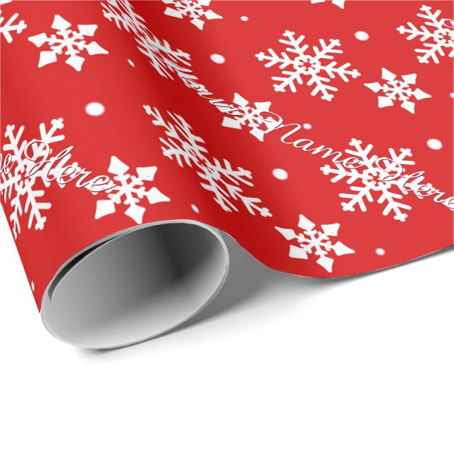 Snowflake Wrapping Paper Personalized Gift Paper (Roll Corner)