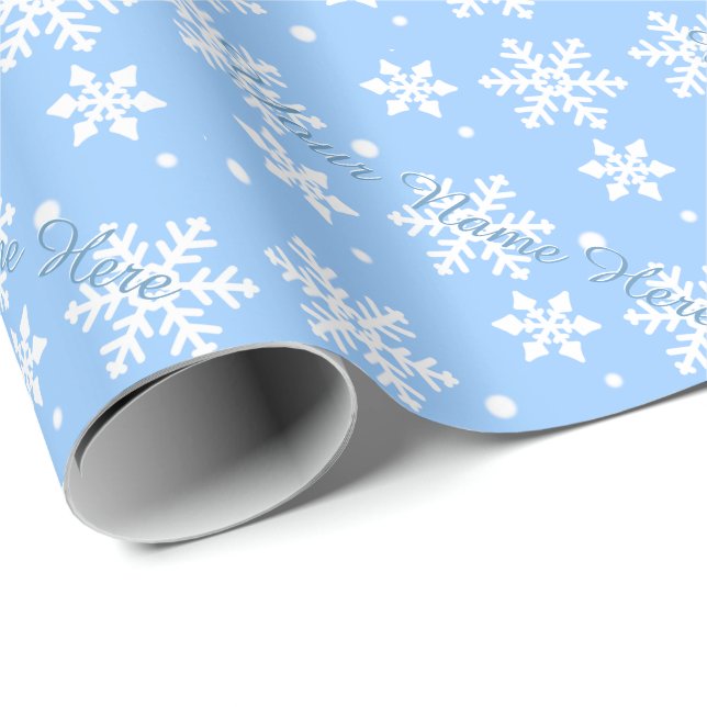 Snowflake Wrapping Paper Personalized Gift Paper (Roll Corner)