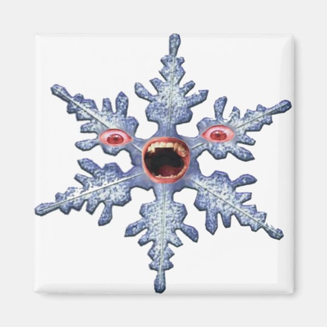 Snowflake Zombie! Square Magnet (Front)