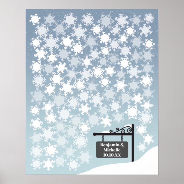 Snowflakes - 100 Signature Guest Book Alternative (Front)