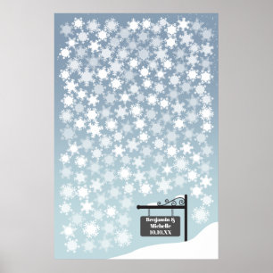 Snowflakes - 150 Signature Guest Book Alternative