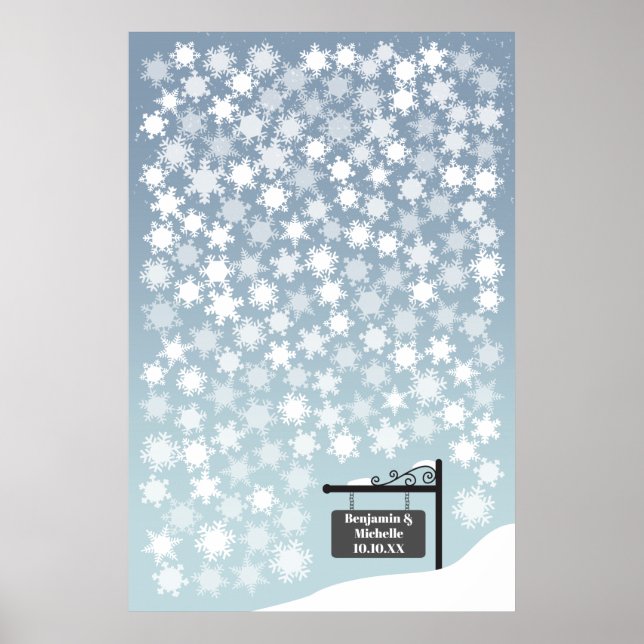 Snowflakes - 150 Signature Guest Book Alternative (Front)