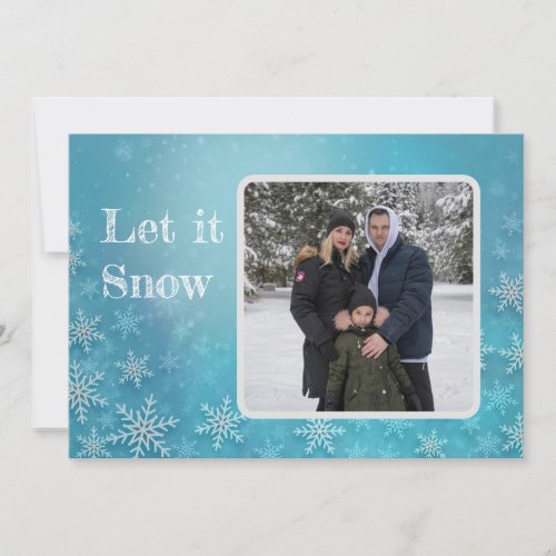 Snowflakes 2Photo 5x7 Flat Holiday Card