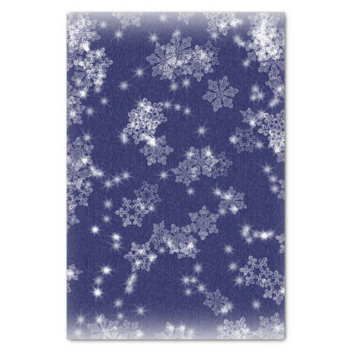 Snowflakes against a night sky tissue paper