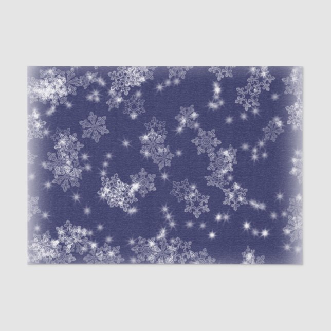 Snowflakes against a night sky tissue paper (Front)
