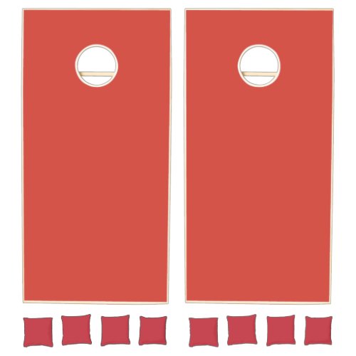Snowflakes and Angels on Red Background Cornhole Set