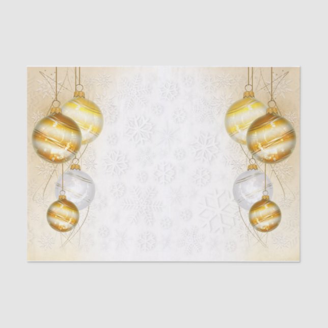 Snowflakes And Christmas Balls Tissue Paper (Front)