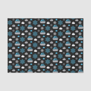 Snowflakes and Curling Rocks Tissue Paper