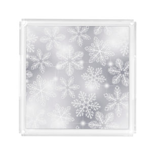 Snowflakes and lights acrylic tray