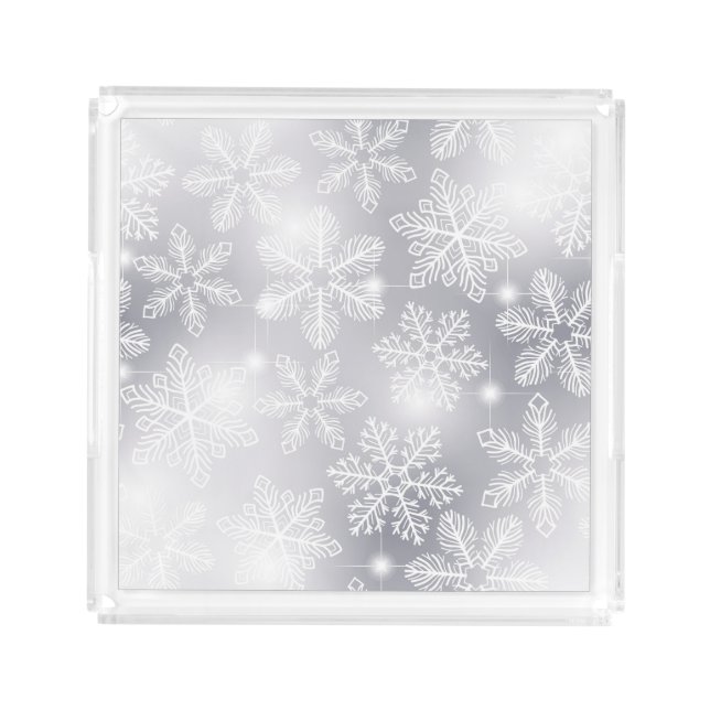 Snowflakes and lights acrylic tray (Front)