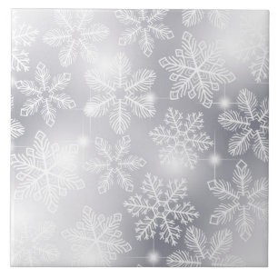 Snowflakes and lights ceramic tile