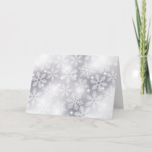 Snowflakes and lights holiday card