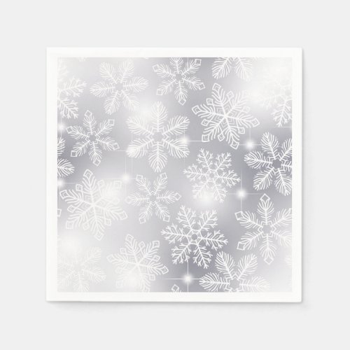 Snowflakes and lights paper napkins