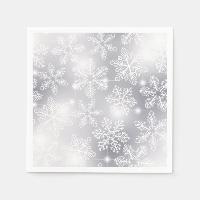 Snowflakes and lights paper napkins (Front)