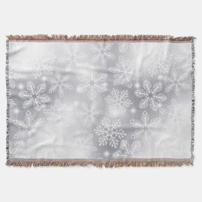 Snowflakes and lights throw blanket (Front)