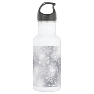 Snowflakes and lights water bottle