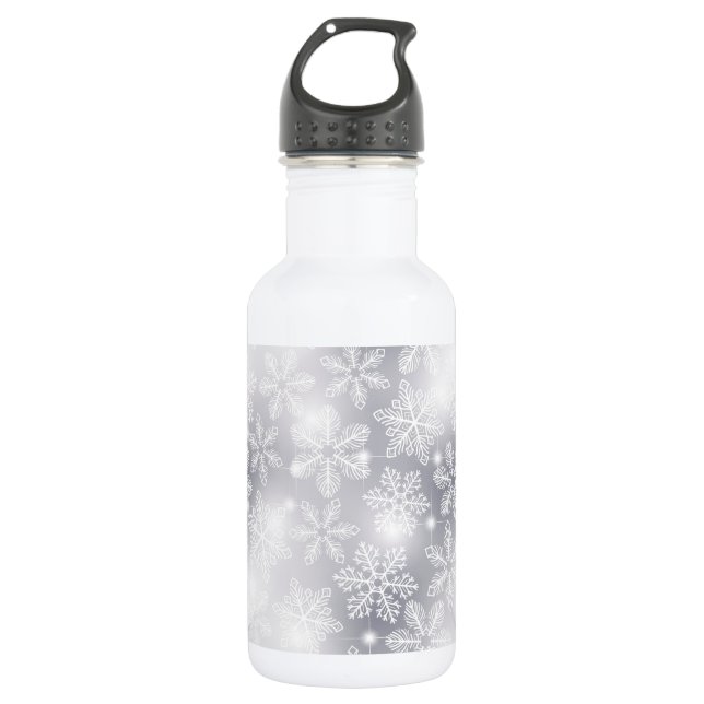 Snowflakes and lights water bottle (Front)