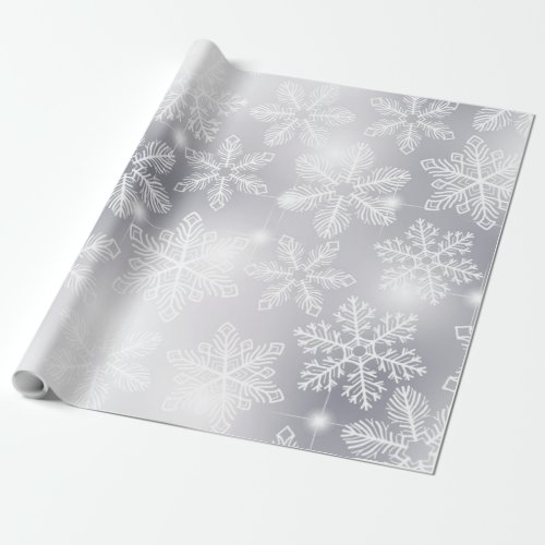 Snowflakes and lights wrapping paper