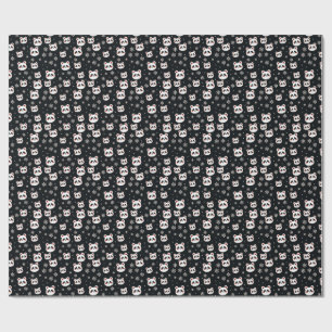 Snowflakes and Panda Christmas Wrapping Paper