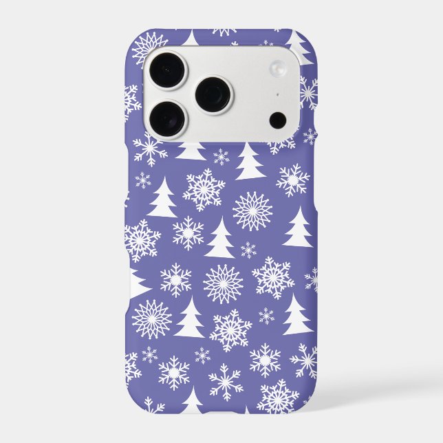 Snowflakes and Pine Trees Case-Mate iPhone Case (Back)