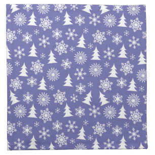 Snowflakes and Pine Trees Pattern Cloth Napkin