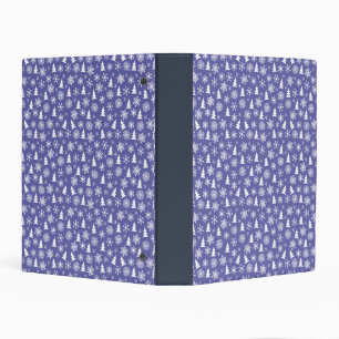 Snowflakes and Pine Trees Pattern Mini Binder