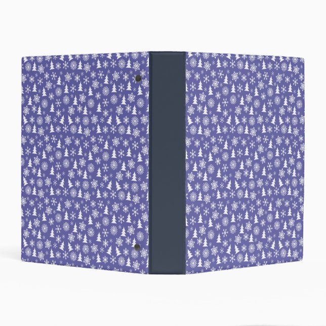 Snowflakes and Pine Trees Pattern Mini Binder (Background)