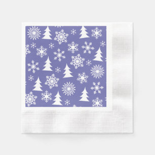 Snowflakes and Pine Trees Pattern Napkins