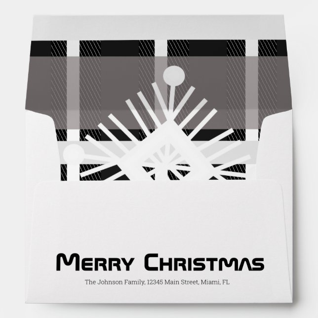 Snowflakes and Plaid  Envelope (Back (Bottom))