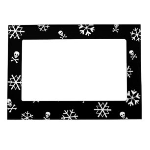 Snowflakes and Skulls Magnetic Photo Frame