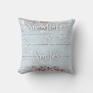 Snowflakes and Smiles Decretive Pillow