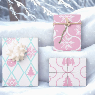 Snowflakes and Snowmen Wrapping Paper Sheets
