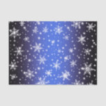 Snowflakes and Sparkles over Navy Blue Light Tissue Paper