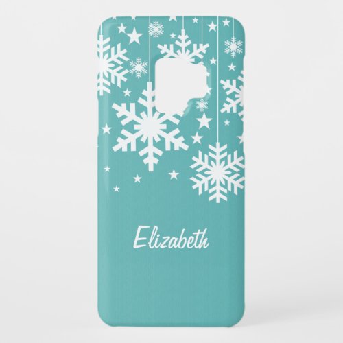 Snowflakes and Stars BT Droid RAZR Case Aqua Case_Mate Samsung Galaxy S9 Case